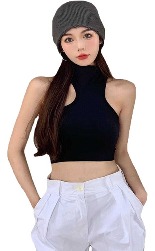 Blusa Top Corta Sexy Mujer Croptop Escotada Ajustada 2 Pzs