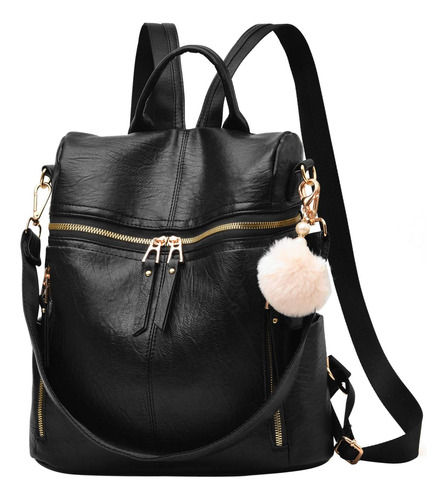 Mochila Cartera Erfei Para Mujer Color Negro