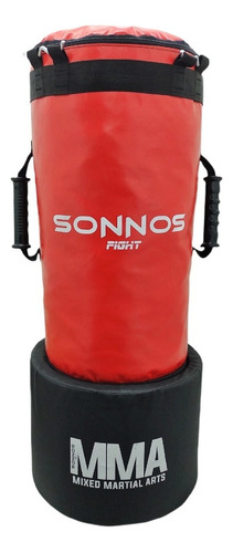 Relleno + Bolsa Mma Multigolpe Sonnos 0,90 Thai Box Kick Color Rojo