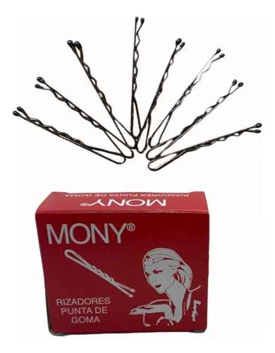 12 Cajitas De Pasadores Negros Para Cabello Rizadores Mony