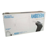 Guantes Descartables Antideslizantes Ambiderm Soft Color Negro Talle M De Nitrilo X 100 Unidades