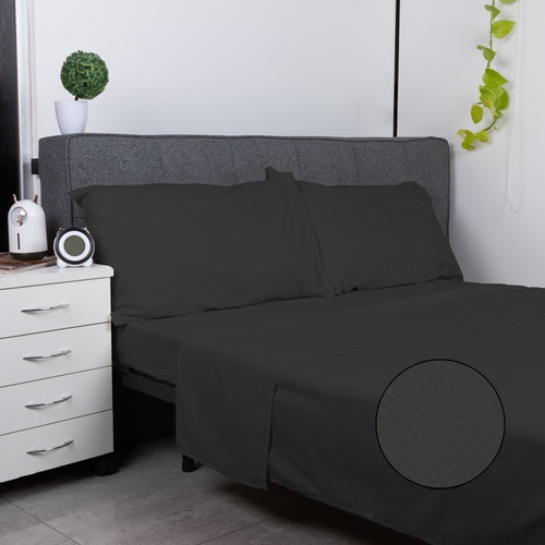 Juego De Sabanas Cama King Size 200x200 Sommier 4 Piezas 