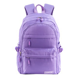 Mochila Crossover Portanotebook 15.6 Mili Poliéster Color Violeta Diseño De La Tela Lisa