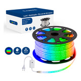 Mangueira Fita Led Chata Fixa 100m 127v Conector Tomada Brilho Decoraçao Cor Da Luz Colorido Rgb Lumi 1ª Linha