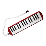 Melodica A Piano Parquer 32 Notas Roja Funda Manguera Cuota