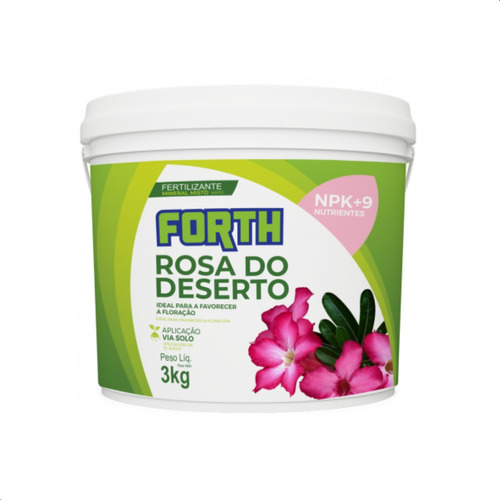Adubo Fertilizante Forth Rosa Deserto 3kg Npk+9 Nutrientes