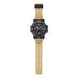 Reloj Pulsera Casio Master Of G - Land Gwg-2000 De Cuerpo Color Negro, Analógico-digital, Fondo Negro, Con Correa De Resina Color Beige, Agujas Color Beige Y Blanco Y Amarillo Y Negro, Dial Beige Y Gr