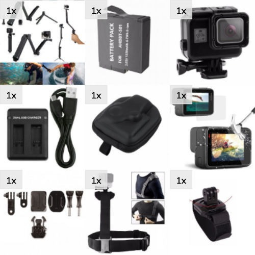 Acessórios Gopro Estanque Case Ombro Hero 5 6 7 Black Ação