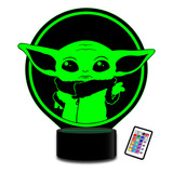 Lampara 3d Baby Yoda Star Wars C Remoto 16 Color