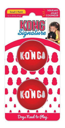 Bola Kong Signature Balls 2-pk Com Apito Medio P/ Cães