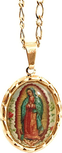 Leslie Boules Collar Con Medalla Virgen De Guadalupe Para Mu