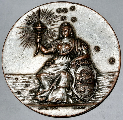 Antigua Medalla Inauguracion Universidad De La Plata 1897 