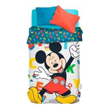 Acolchado 1½ Plaza Infantiles Disney Piñata Vengadores Cars Color Blanco Diseño De La Tela Mickey