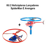 Kit 2 Helicópteros Lançadores Infantil Spider-man E Avengers
