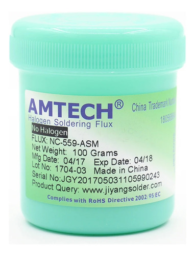 100% Amtech-nc-559-100g Fundente Asm Flux Paste Sin Plomo