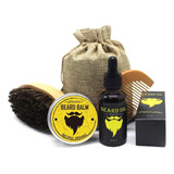 Kit De Aceite Para Barba Y Barba Con Cepillo Organic Men, 5
