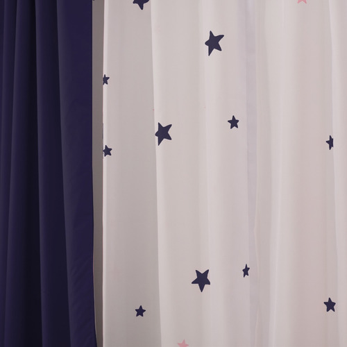 Cortinas Black Out  Voile Estampado Con Estrellas ¡oferta!