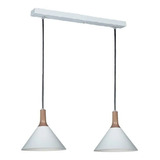 Lampara Colgante 2 Luces Nórdico Madera E27 Led Vg