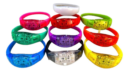 25 Pçs Pulseira Led Pisca Conforme Batida Da Musica Coldplay