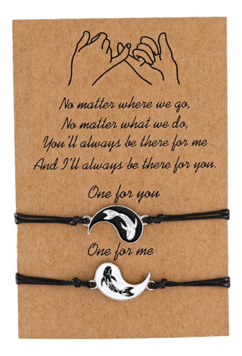 Set 2 Pulseras Para Pareja Novios Yin Yang Pez Koi