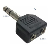 Ficha Adaptador Plug De 6.5 Mm A Dos Jack 3.5mm