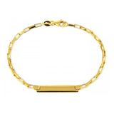 Pulseira Bebê Infantil Com Chapa Baby Ouro 18k