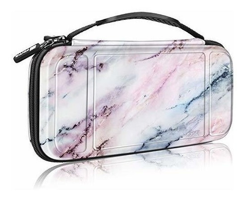 Funda Para Nintendo Switch Oled 2021 Rosa Marmol Eva Duro 