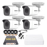 Kit Video Vigilancia Epcom 4 Camaras 720p Disco 500 Gb