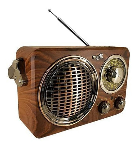Parlante Bluetooth Vintage Retro Nisuta Radio Am Fm Usb