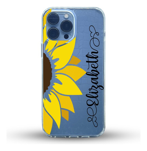 Funda Para iPhone Girasol Personalizada Con Tu Nombre