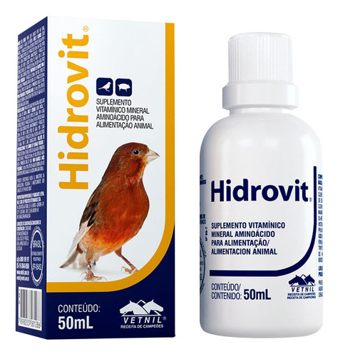 Hidrovit Ventil 50 Ml - ( Vitamina P/ Pássaros E Roedores )