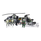 Set Gigante 56 Cm Helicóptero Bote Y Moto Con Figuras 