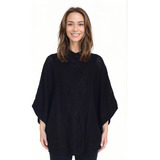 Sweater Mujer Poncho Negro Fashion's Park