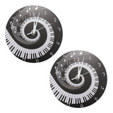 2 X Elegante Reloj De Piano Con Forma De Teclado, Notas Musi