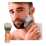 X1 Unidad Brocha Afeitar Barba Hombre Mango Madera Obelisco 