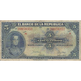 Colombia 5 Pesos Oro 20 Julio 1943