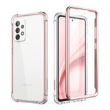 Funda Para Samsung Galaxy A72 - Transparente Y Rosa