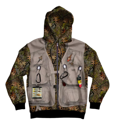 Campera Imita Chaleco Pescador (no Impermeable) Full Print