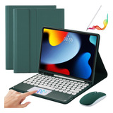 1 Funda Con Teclado+mouse+lápiz Para iPad 10.2 7ª 8ª 9ª Ñ