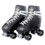 Patins 4 Rodas Ajustavel Preto Radical 35/38 Cadarço Fenix