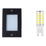 Kit 2 Balizador De Embutir Escada Parede 4x2 + Lâmpada Led Cor Preto Lâmpada Branco Frio 110v/220v