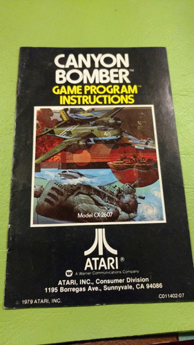 Catálogo De Atari Juego Canyon Bomber