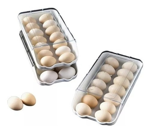 Organizador De Huevos Tapa Transparente Soporte Huevera 