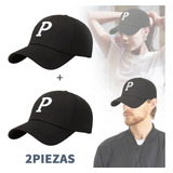 Gorra Económicas Lisas Bordado De Letras, 2 Piezas