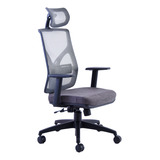 Silla Oficina Ergonómica Con Cabezal Apoyo Lumbar Brazos Reg