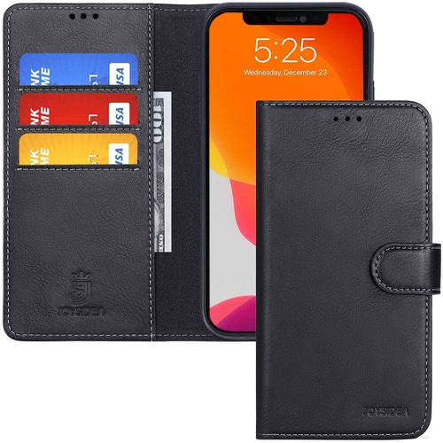 Funda Para iPhone XS Max, Negro/tarjetero/resistente