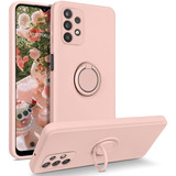 Funda Para Samsung A32 5g De Silicona Anillo 360 - Rosa