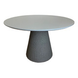 Mesa De Jantar Cone Redonda 140cm Corda Nautica Decorativa