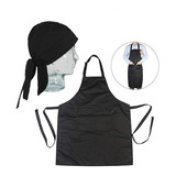 Set 10 Delantal De Cocina + 10 Gorro Bandana De Cocinero   