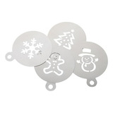 Stencil Navideño Para Repostería Compatible Con Acero Inoxid